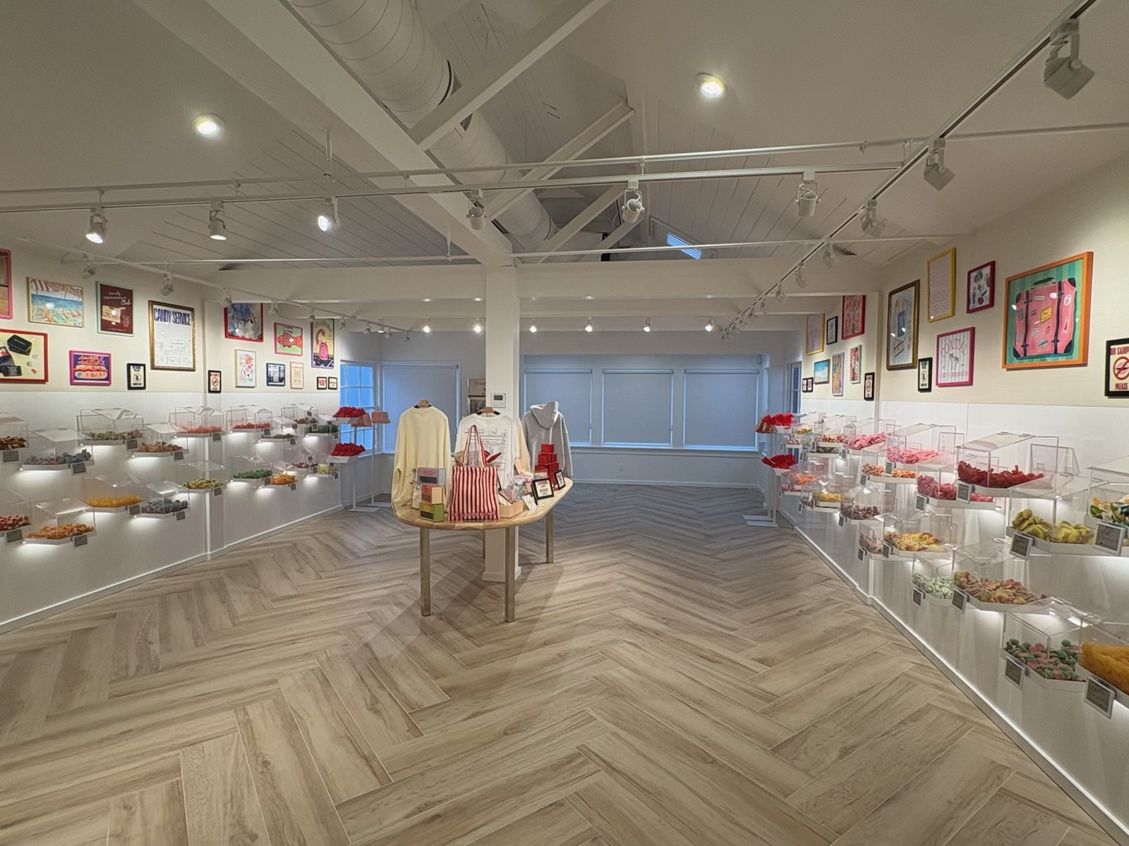 Lil Sweet Treat retail interior with custom millwork and track lighting